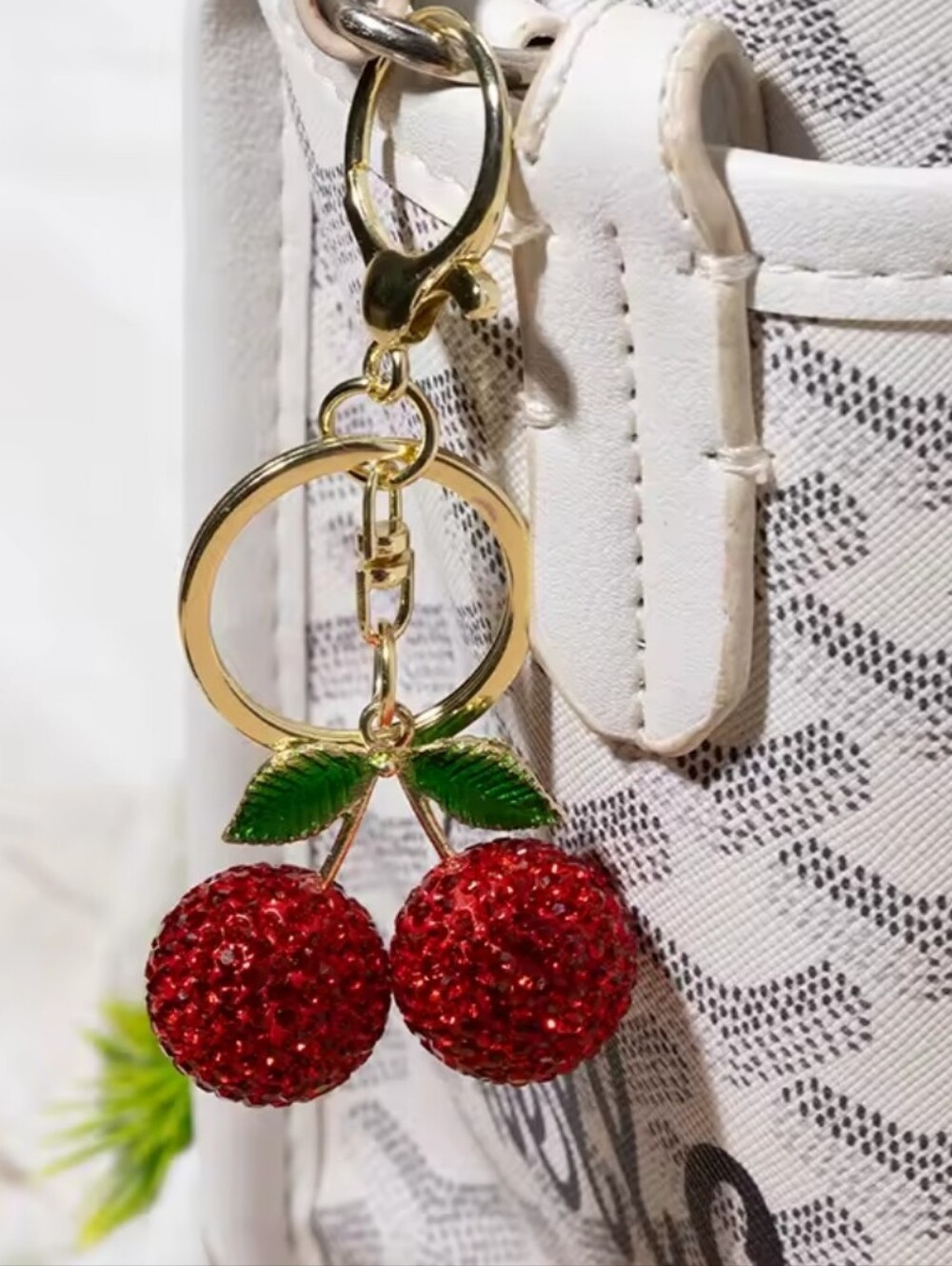 Sparkling Cherry Keychain Pendant -